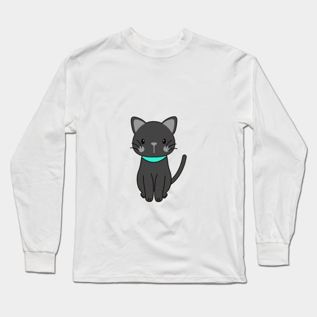 Cute Cat Cartoon Long Sleeve T-Shirt by MichelMM